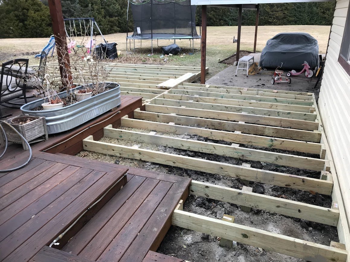 Wooden deck attached to a Dallas home